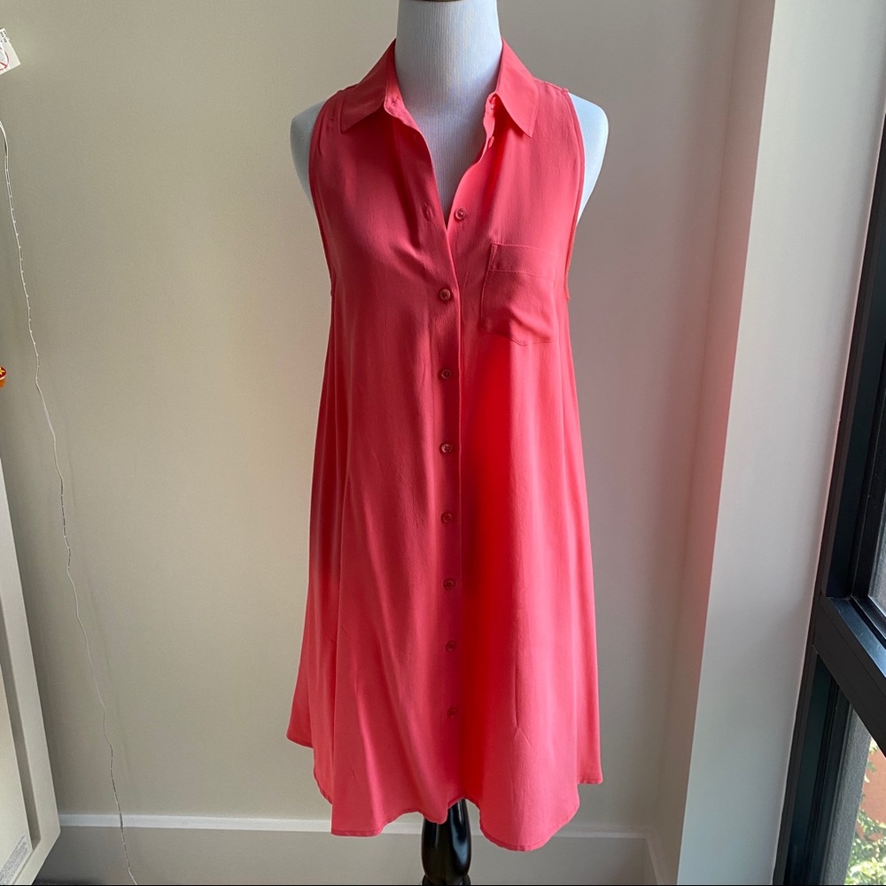 Equipment silk coral sleeveless dress - size XS